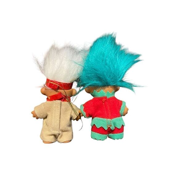 Lot of 4 Mrs. Santa Claus Caroler Reindeer Christmas Ornaments Troll Dolls - Picture 7 of 16